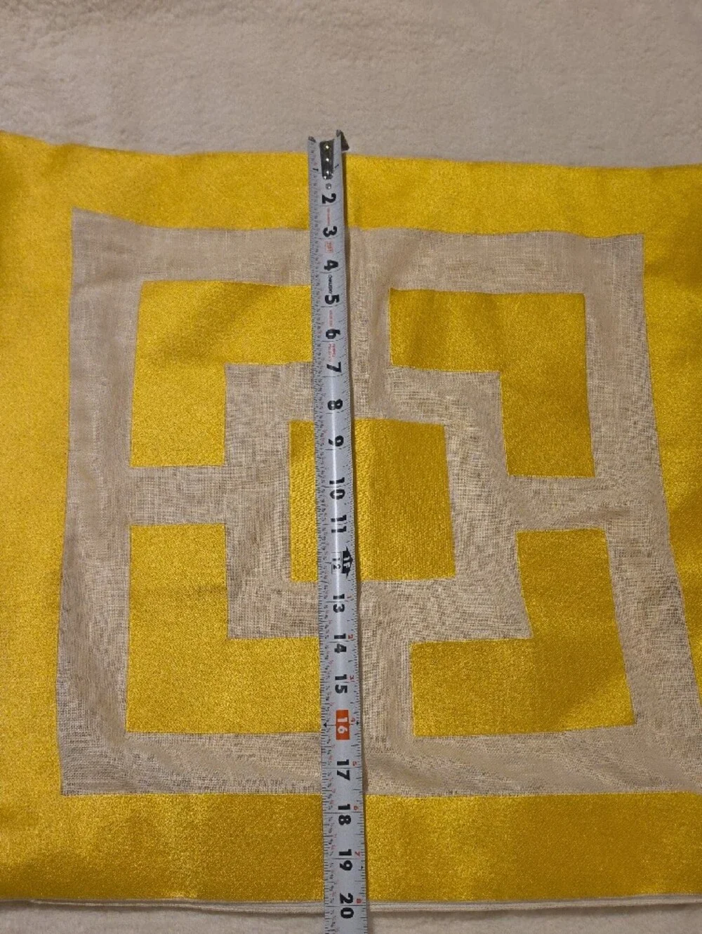 Trina Turk Palm Springs Block Gold Embroidered Pillow Case 100% linen